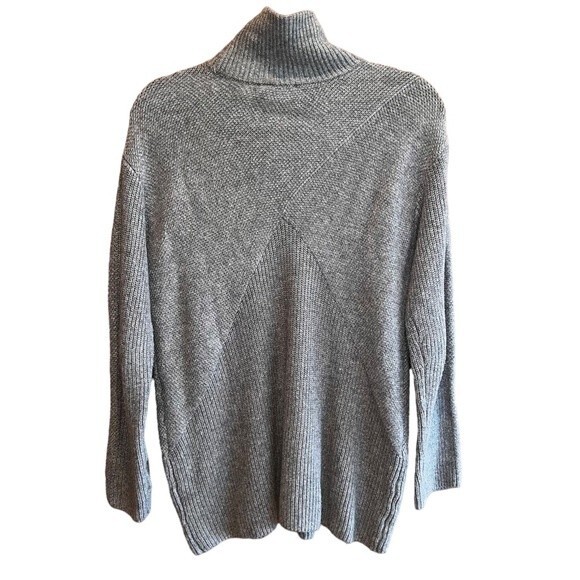 Talbots Mock Cowl Neck Knit Sweater Healther Grey Size S - Picture 4 of 11